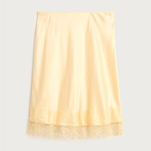 Gwen lace-trim slip skirt in yellow